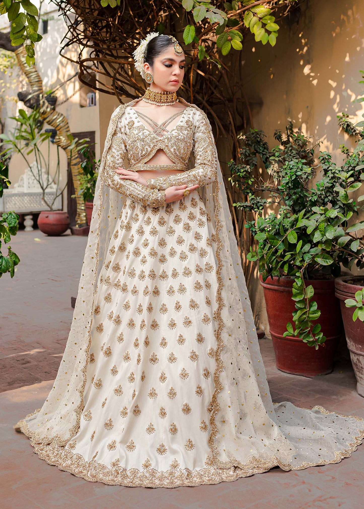 Lehenga Choli and Dupatta Pakistani Bridal Dress