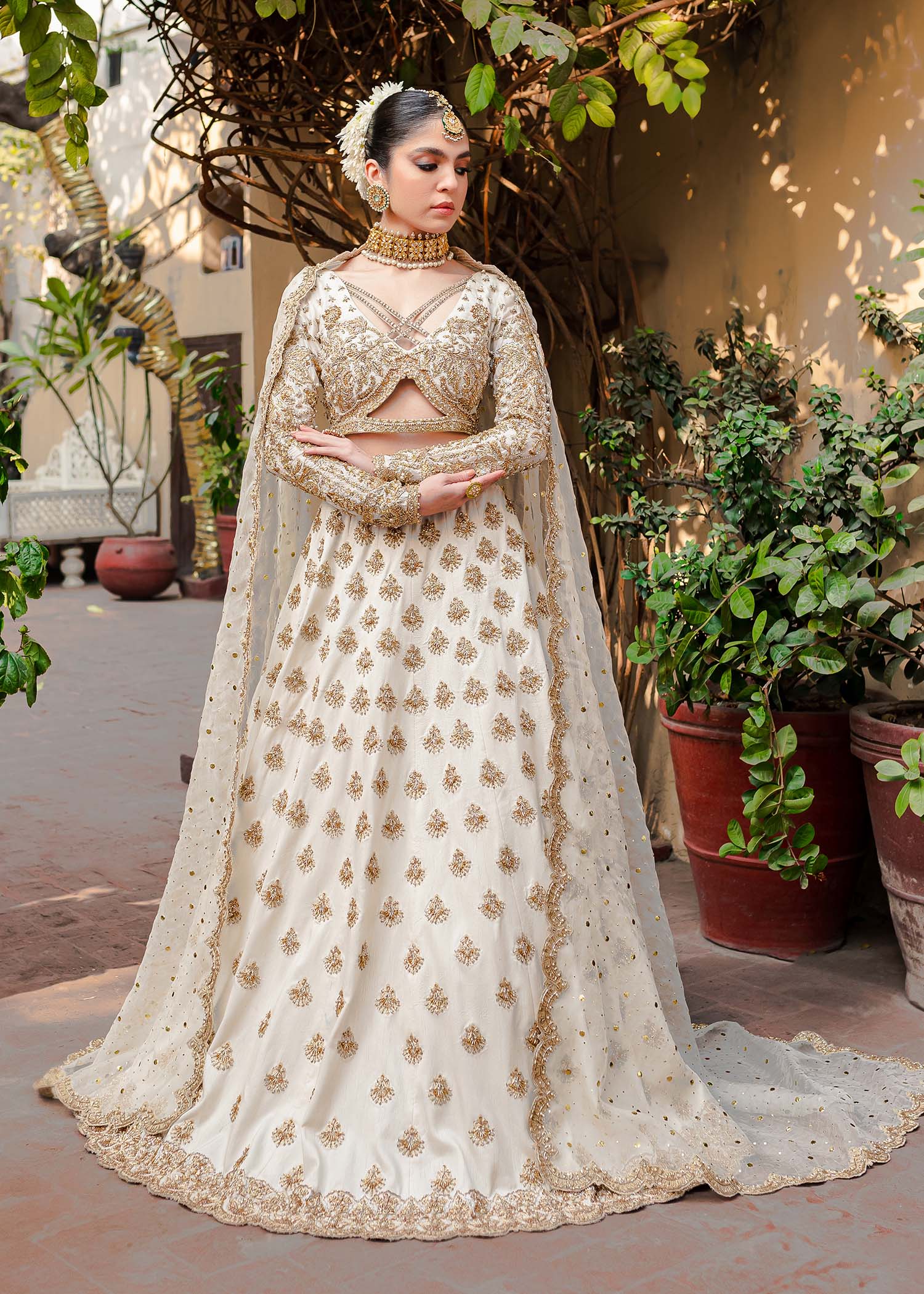 Lehenga Choli and Dupatta Pakistani Bridal Dress