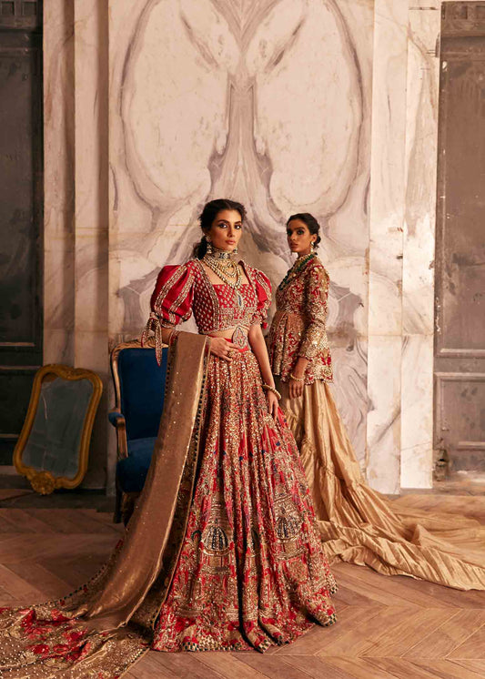 Pakistani Red Lehenga Dress for Bridal Wear