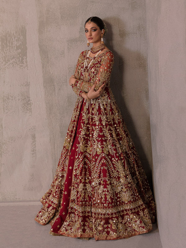 Pakistani Bridal Dress in Gown and Lehenga Style