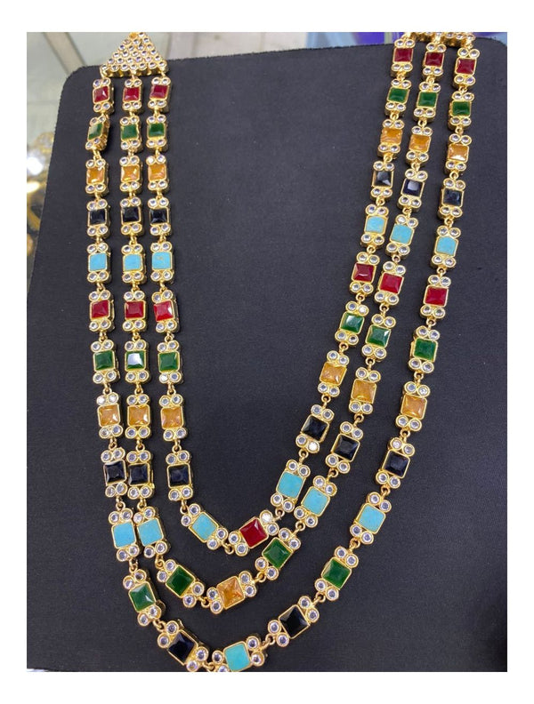 KUNDAN THREE LAYERS MALA SET