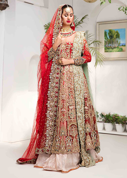 Pakistani Bridal Pishwas Lehenga Dupatta