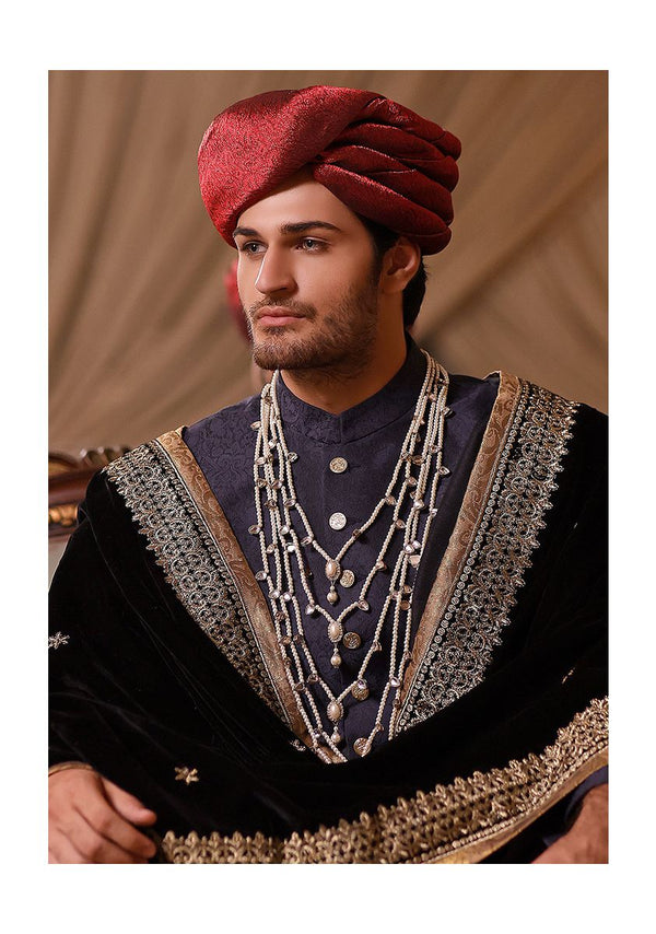 Traditional Jamawar Haute Red Turban