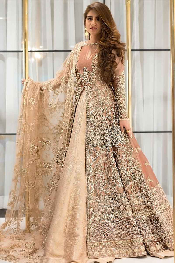 Parisian Embroidered Front Open Shirt with Lehenga & Dupatta – UY COLLECTION