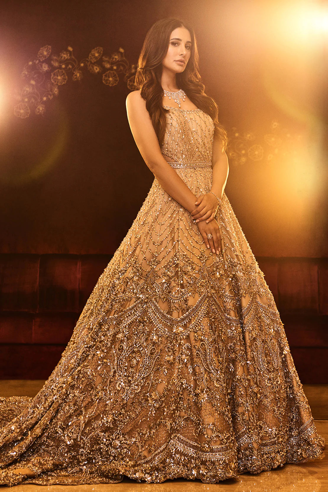 Golden gown for engagement outlet