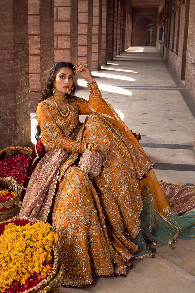 Fotka „Pakistani Indian bride showing wedding lehenga sharara design ,  Indian wedding dress and heavy gold jewelry ,“ ze služby Stock | Adobe Stock