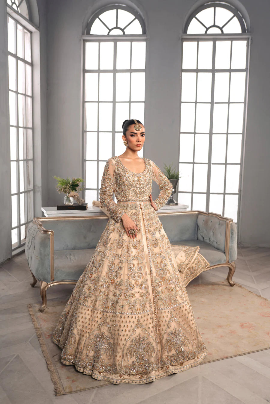 Bridal Wedding Dress in Gown Lehenga Style