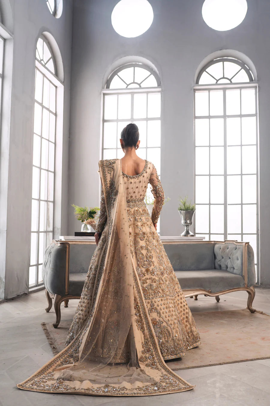 Bridal Wedding Dress in Gown Lehenga Style