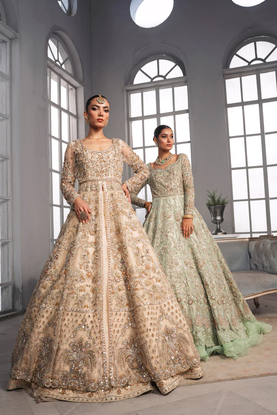 Bridal Wedding Dress in Gown Lehenga Style