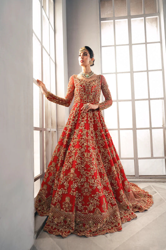 Wedding Dress Red Lehenga choli with long Tail Dupatta