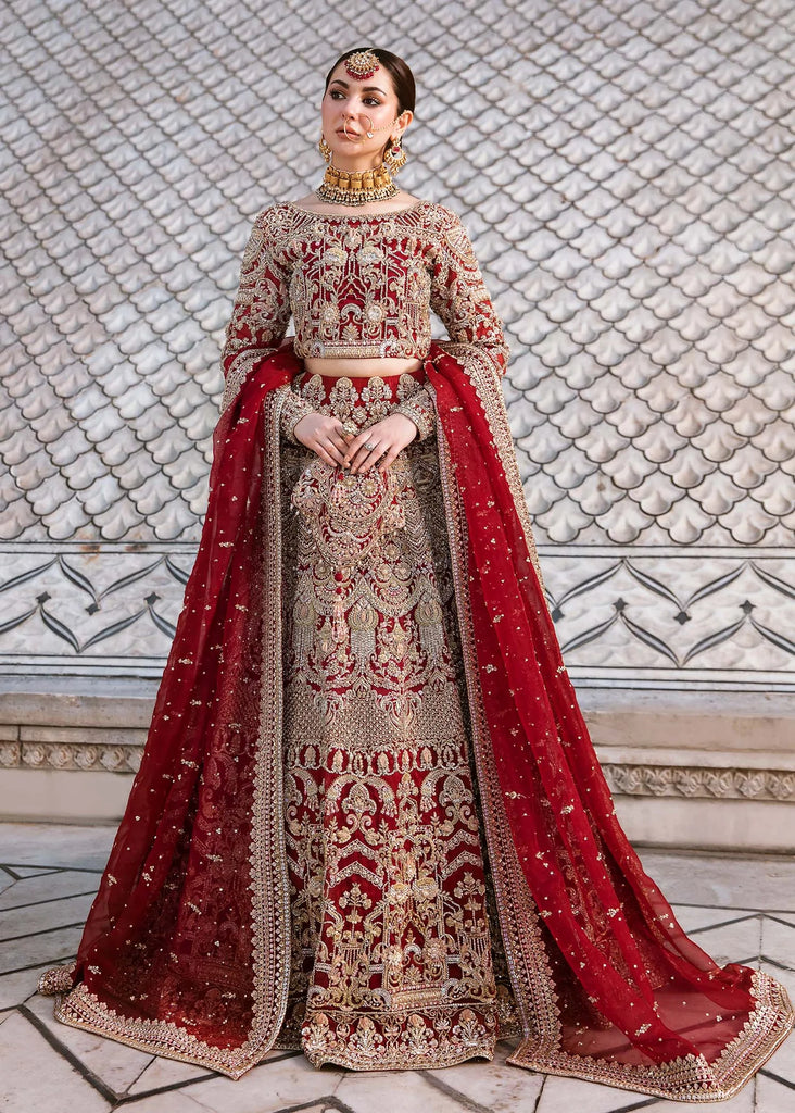 Embellished Red Lehenga Choli Pakistani Wedding Dresses UY