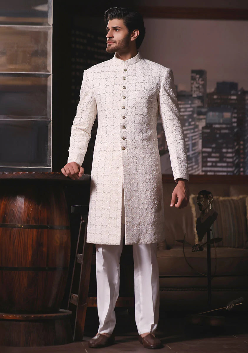 Amir adnan outlet black sherwani