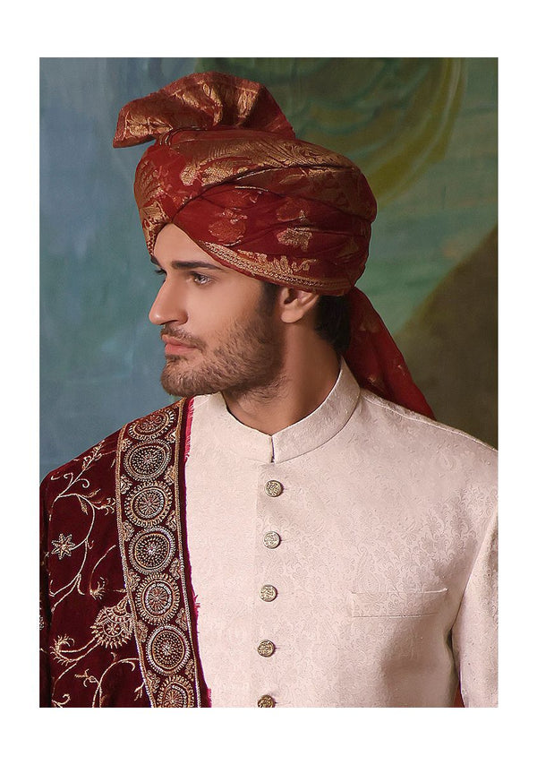 Traditional Organza Maroon Turban