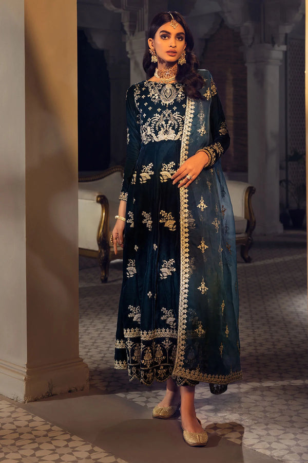 SALMON EMBROIDERED VELVET