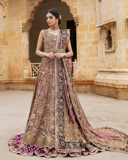 Magenta Bridal Lehenga With Kameez And Dupatta Dress