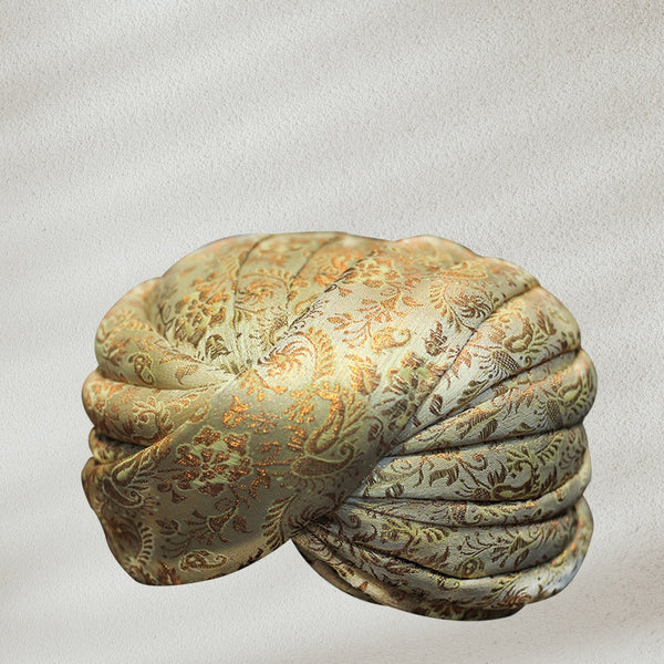 Light Golden Paisley turban in Pagg Style