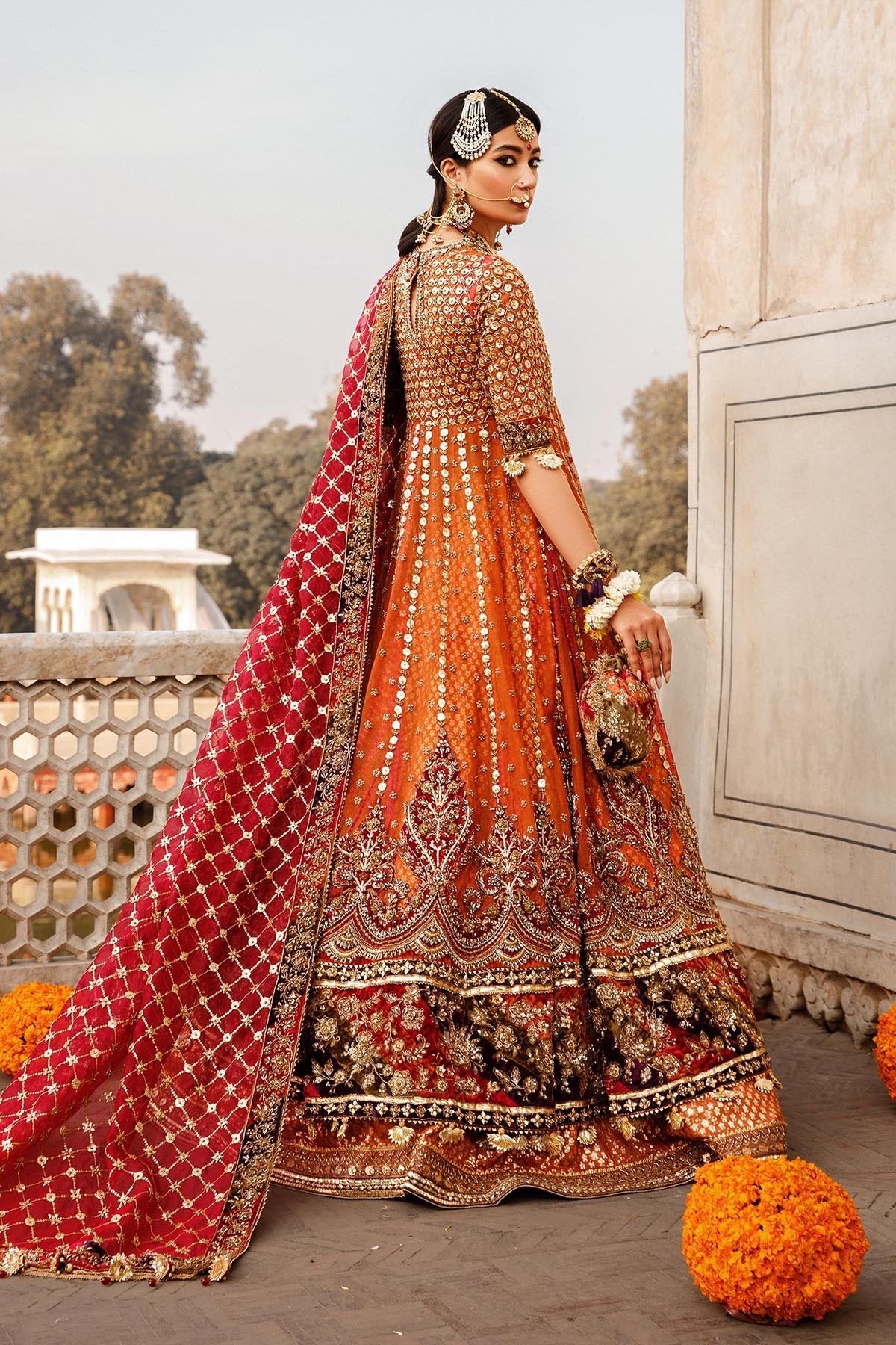 Multi-Color Mehndi Dress in Traditional Pishwas #BS619 | Mehndi dress, Mehendi  dress, Bridal mehndi dresses