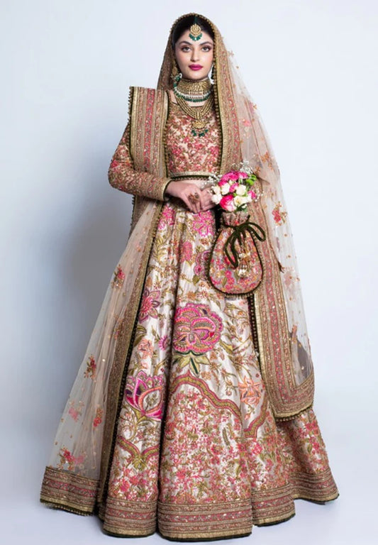 Pakistani Bridal Dress In Lehenga Choli Dupatta Style