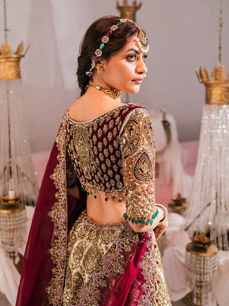 Red white 2025 bridal lehenga