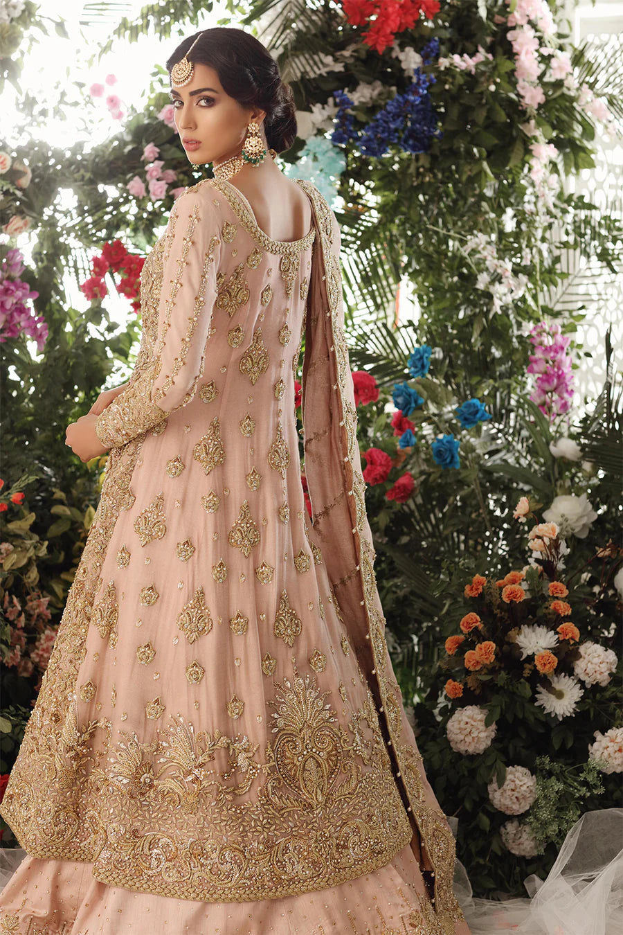 Pakistani Bridal Dress in Gown and Lehenga Style