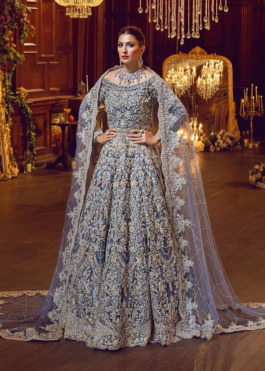 Traditional Blue Pishwas Lehenga