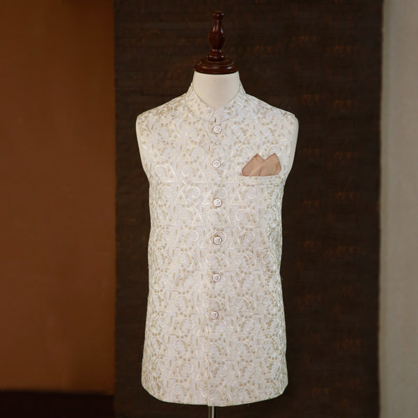 White Embroidery Waistcoat