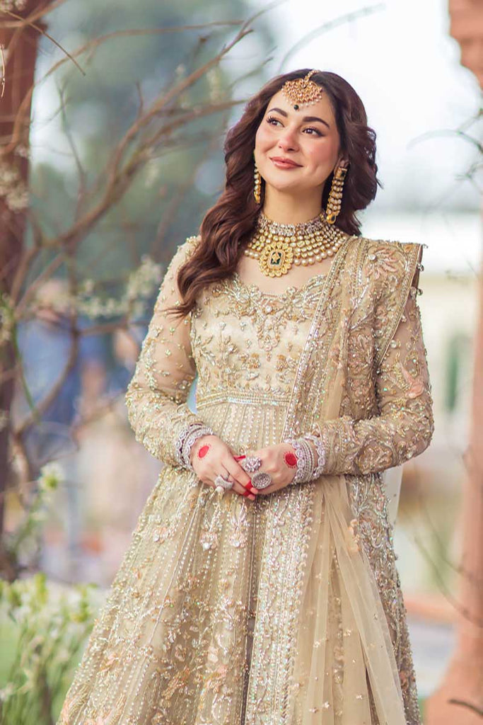 White Cream Net Pakistani Lehenga Dress - Classy Corner