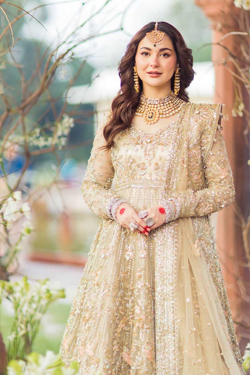 White Silver Lehenga Gown Pakistani Wedding Dresses