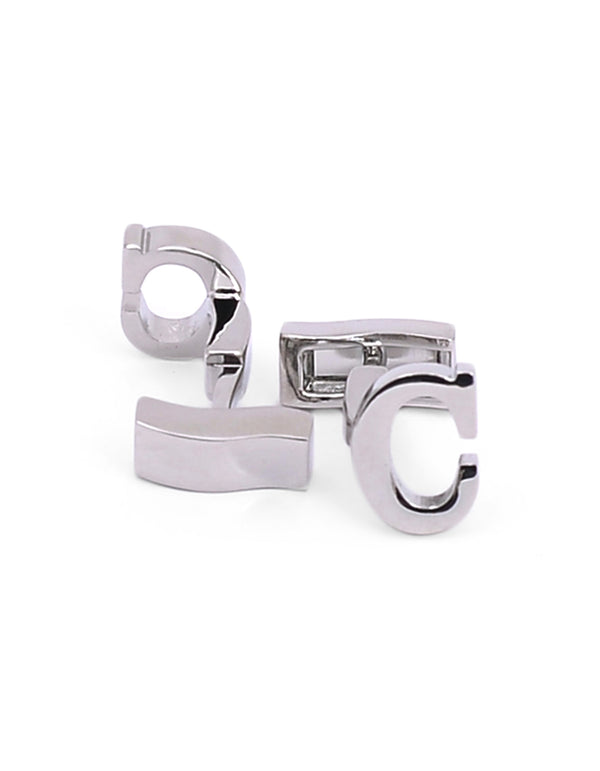 Initial Sterling Silver Letter C Cufflinks